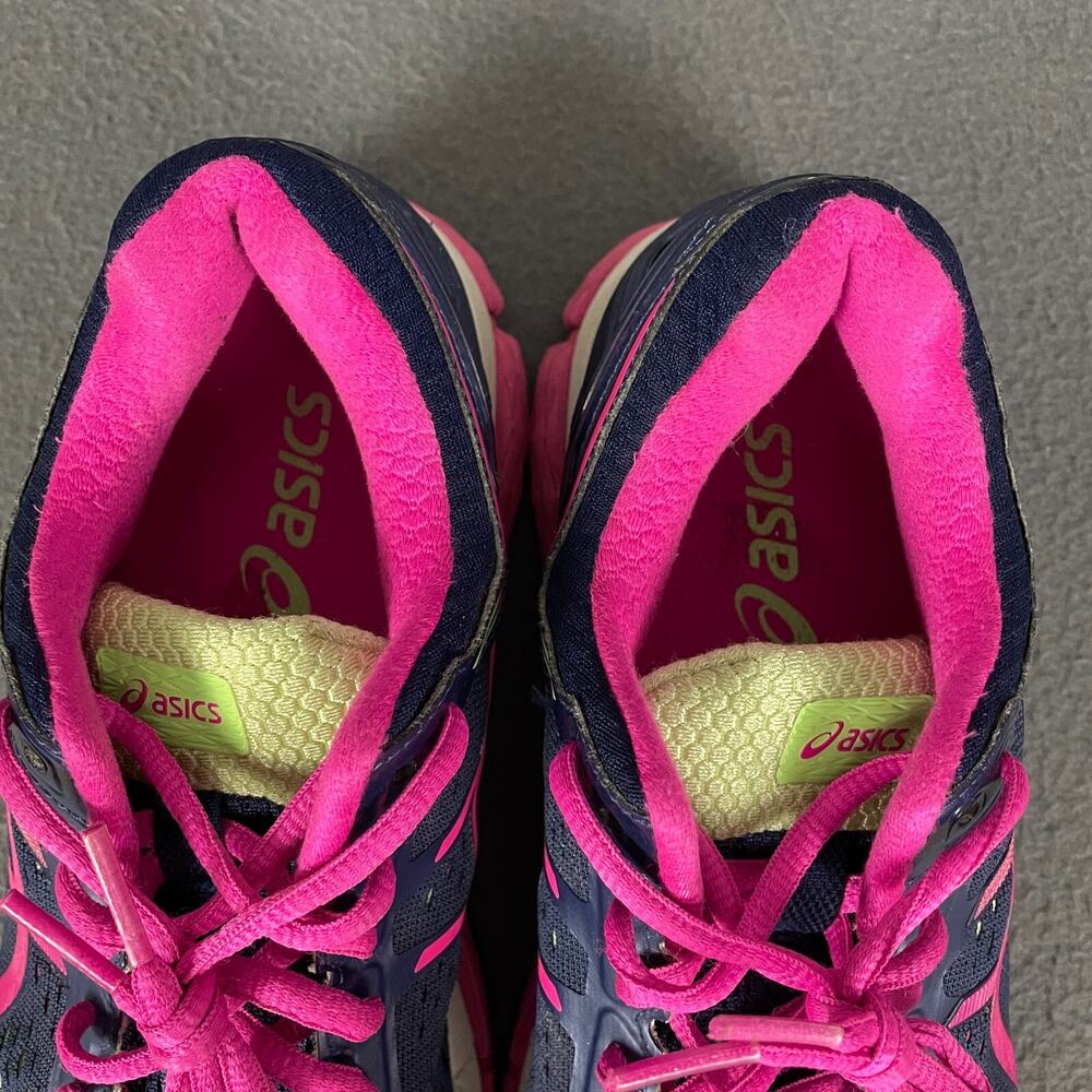 Asics Gel-Kayano 22 Sneaker Women US 6.5 Navy Pink Lace-Up Running Shoes T597N - Picture 5 of 14